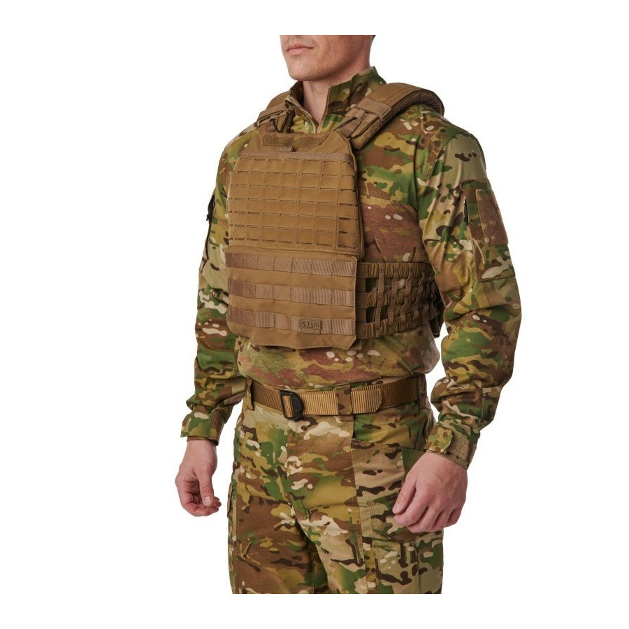 GILET TACTIQUE PORTE PLAQUE TACTEC 5.11 COYOTE