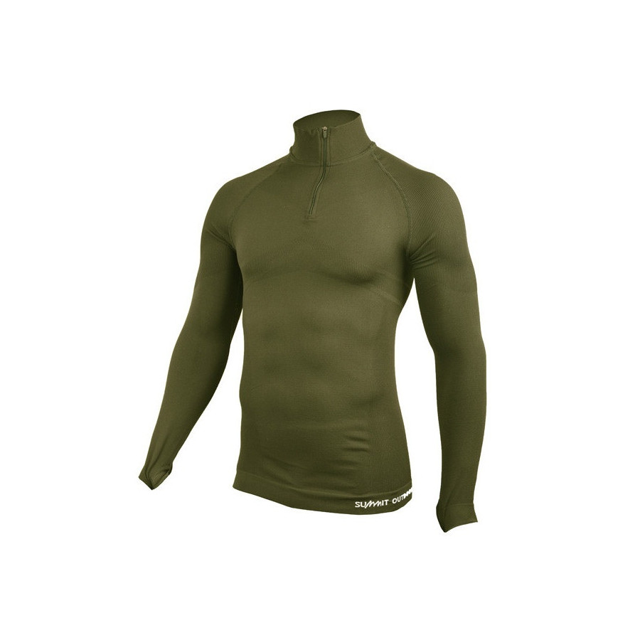 SWEAT MILITAIRE EXTREME LINE COL ZIPPÉ SUMMIT VERT OD