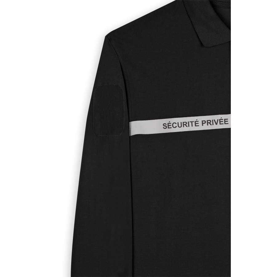 POLO MANCHES LONGUES SECURITE PRIVEE GK SAFETEK COTON NOIR