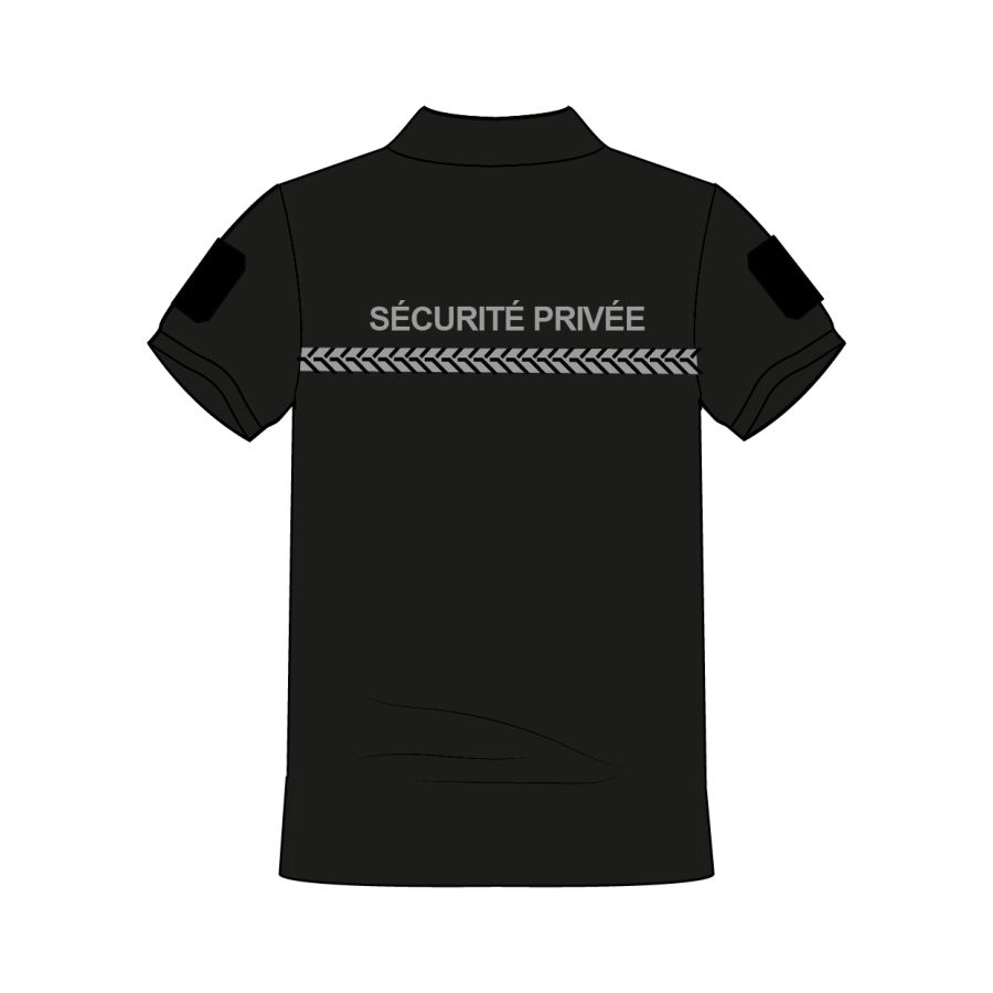 POLO MANCHES COURTES SECURITE PRIVEE GK SAFETEK COTON NOIR