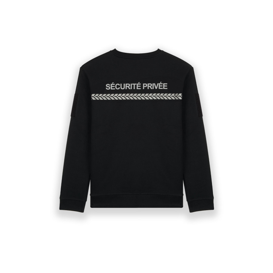 SWEAT-SHIRT  MANCHES LONGUES SECURITE PRIVEE GK SAFETEK COTON NOIR